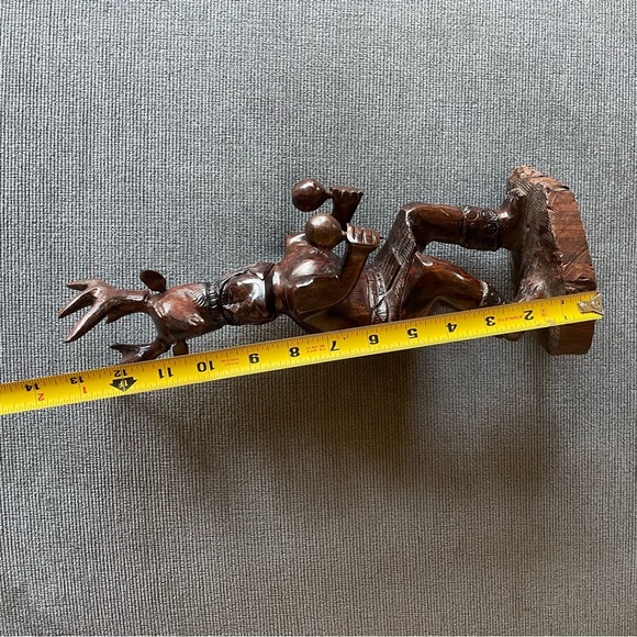 Mid Century Modern Vintage Iron Wood Hand-carved Yaqui Deer Dancer Figure - Picture 8 of 14